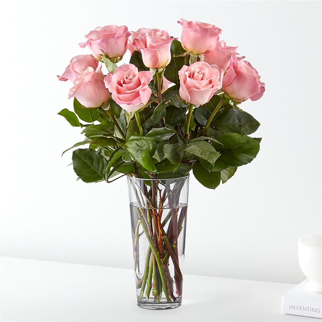 Long Stem Pink Rose Bouquet – Hummelstown Flowers, Hummelstown PA