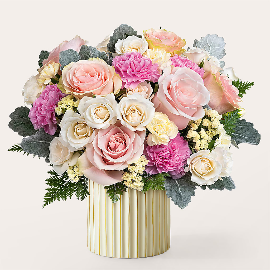Blissful Moments Bouquet with Ivory Vase – Hummelstown Flowers, Hummelstown PA