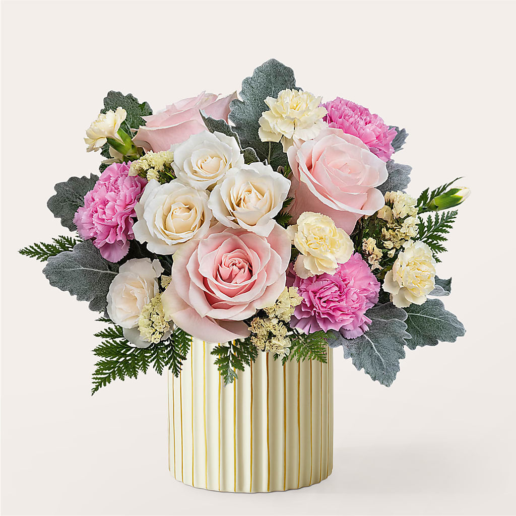 Blissful Moments Bouquet with Ivory Vase – Hummelstown Flowers, Hummelstown PA