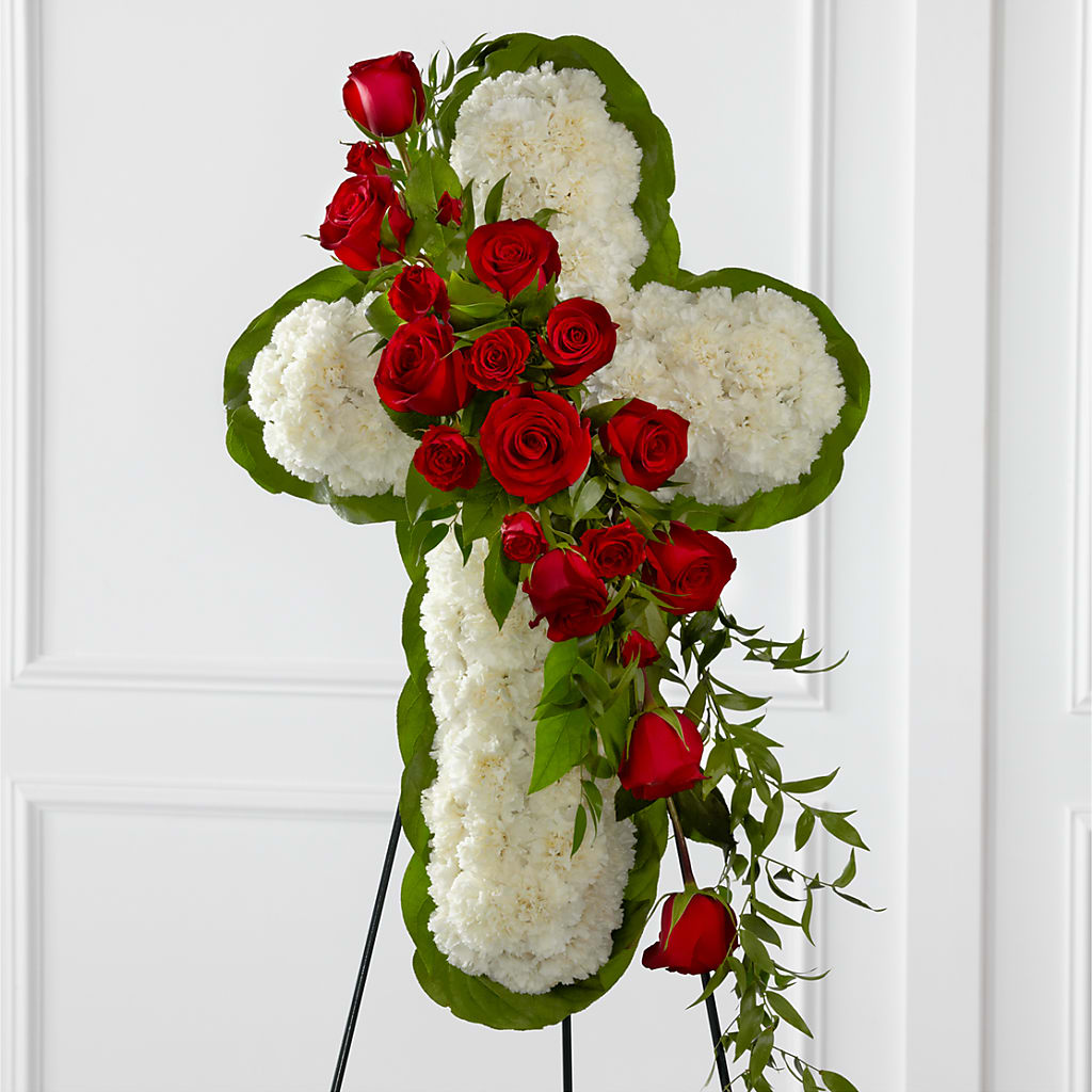Floral Cross Easel – Hummelstown Flowers, Hummelstown PA
