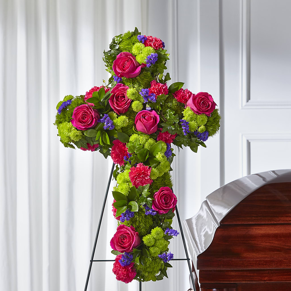 Tribute Rose Floral Cross – Hummelstown Flowers, Hummelstown PA