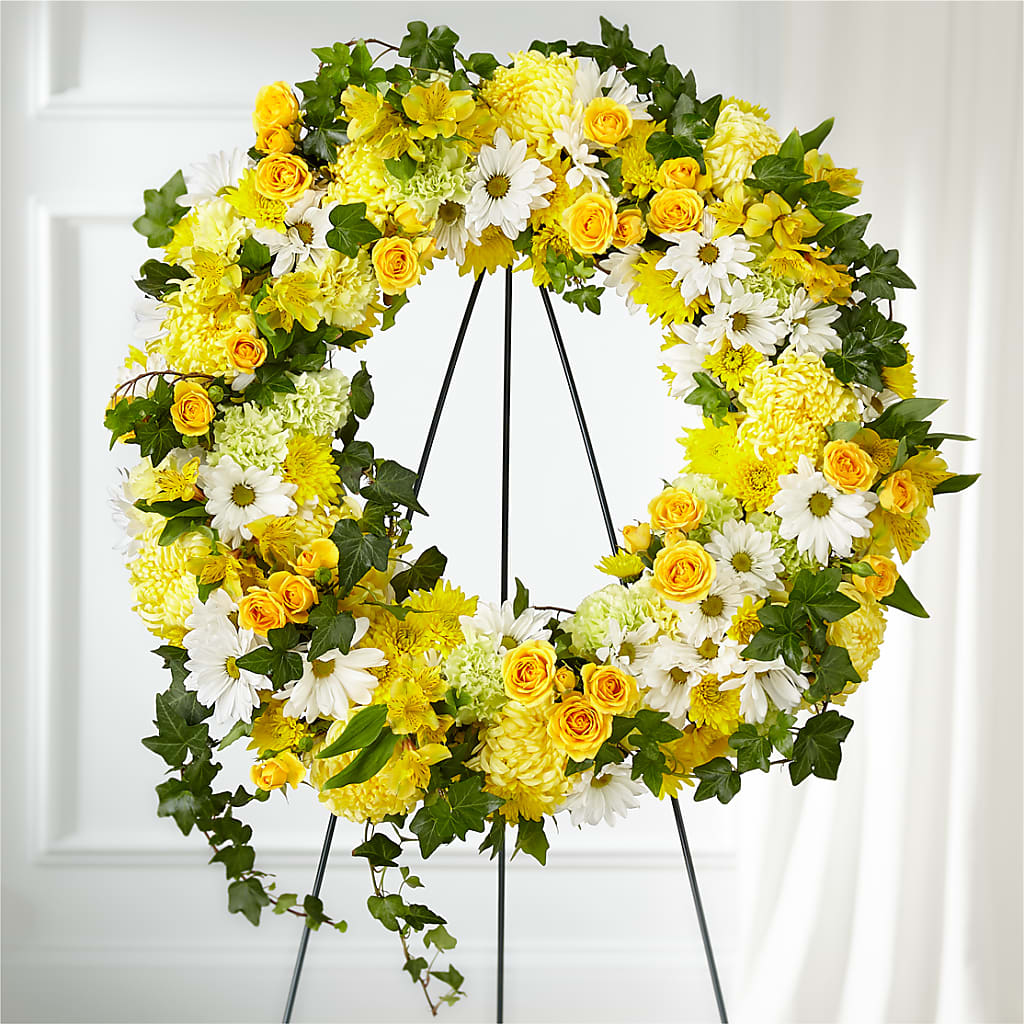 Golden Remembrance Wreath – Hummelstown Flowers, Hummelstown PA