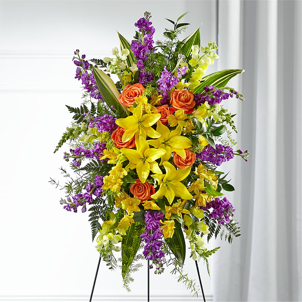 Thoughtful Prayers Standing Spray – Hummelstown Flowers, Hummelstown PA