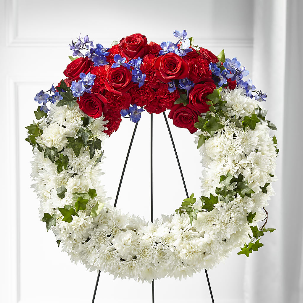 Patriotic Passion Wreath – Hummelstown Flowers, Hummelstown PA