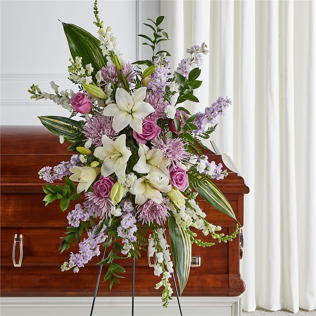 Grateful Hearts Standing Spray – Hummelstown Flowers, Hummelstown PA