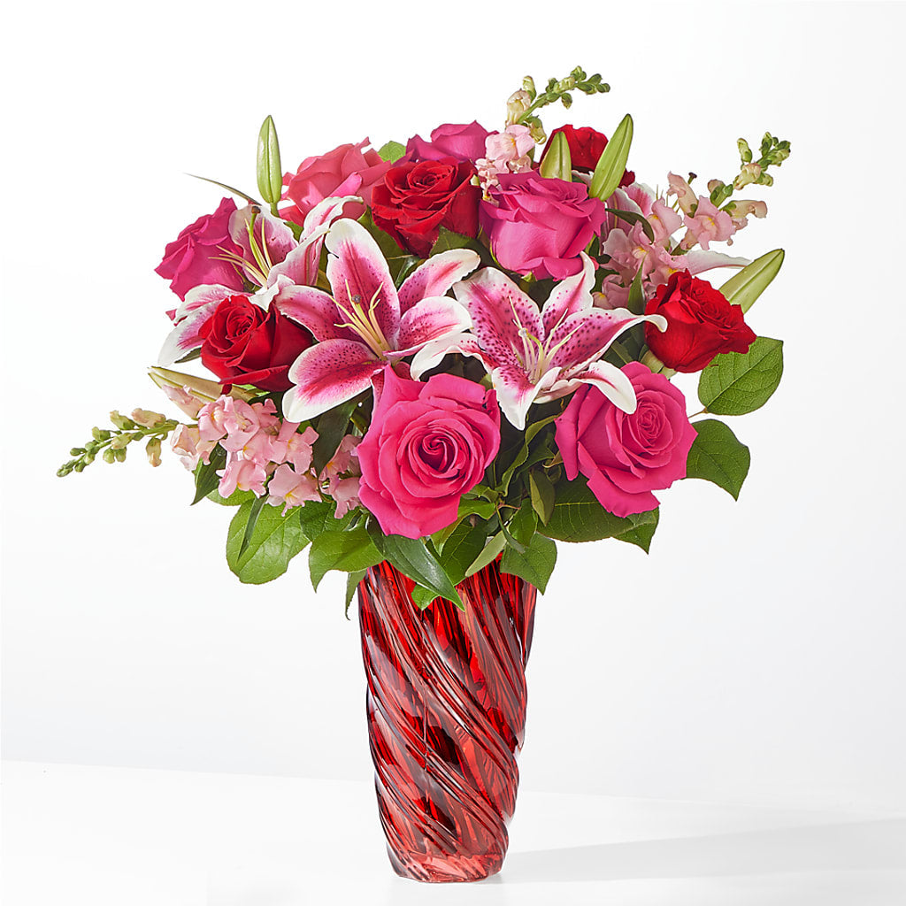 Always You Bouquet with Luxe Swirl Vase – Hummelstown Flowers, Hummelstown PA