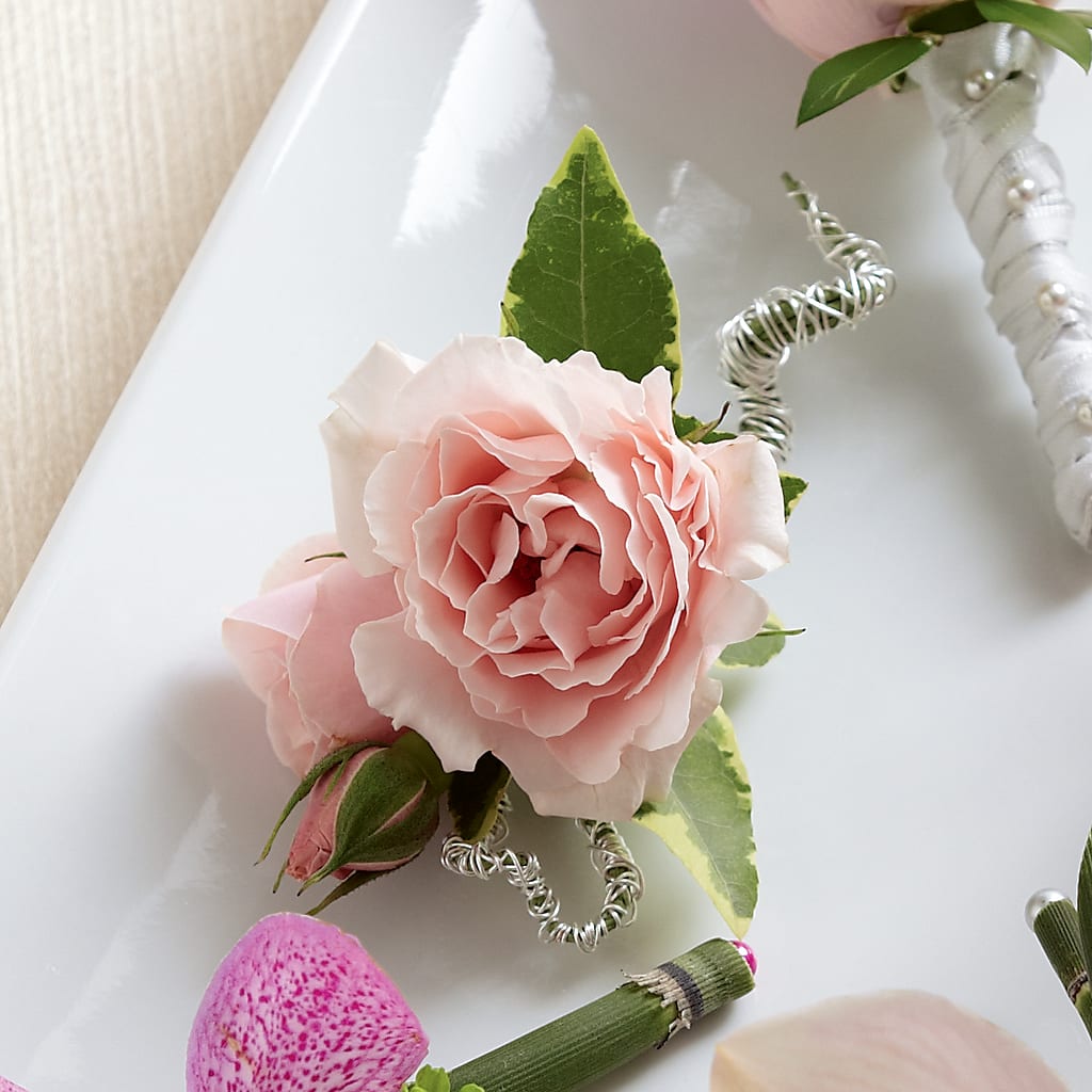 Pink Spray Rose Boutonniere – Hummelstown Flowers, Hummelstown PA