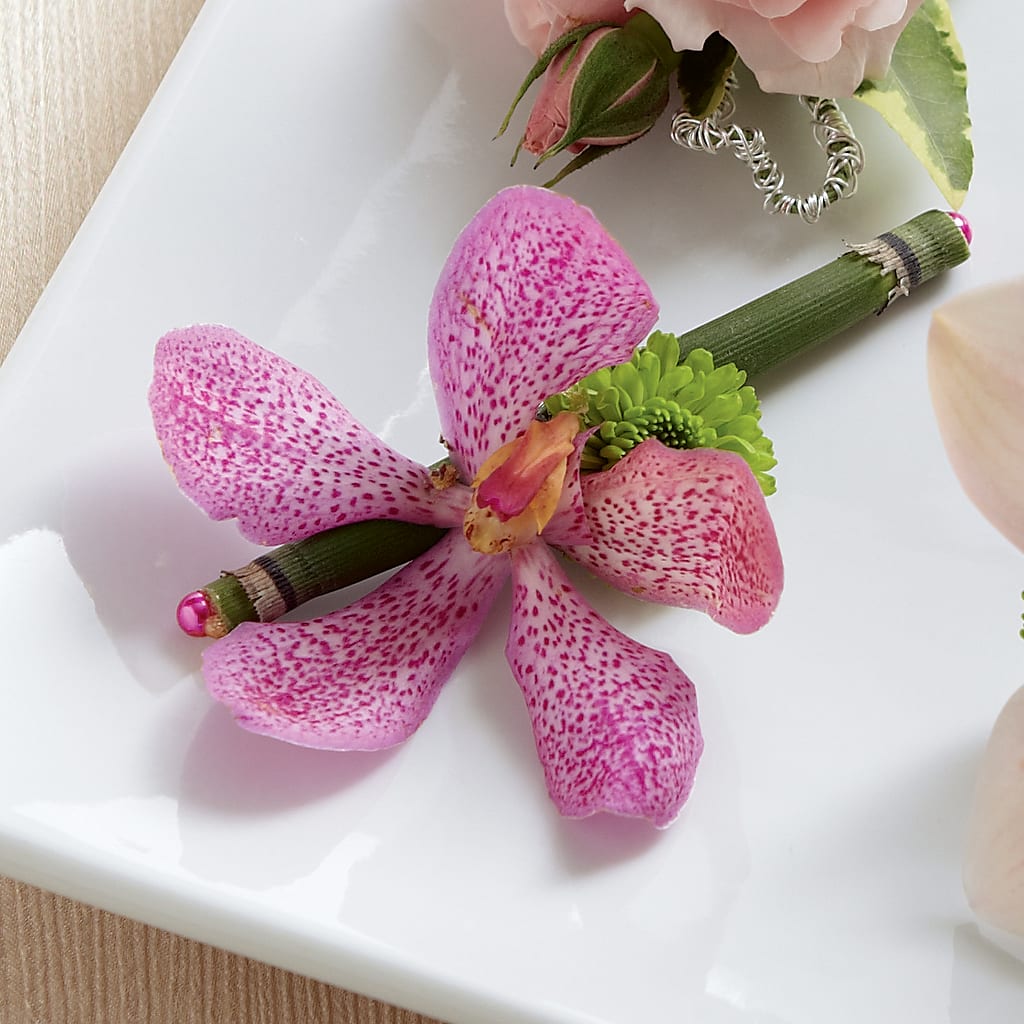 Pink Mokara Boutonniere – Hummelstown Flowers, Hummelstown PA
