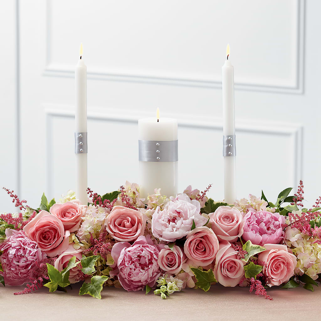 Worldwide Romance Unity Candle Arrangement – Hummelstown Flowers, Hummelstown PA