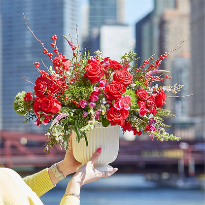 Big Red Bow Bouquet –  Hummelstown Flowers, Hummelstown PA