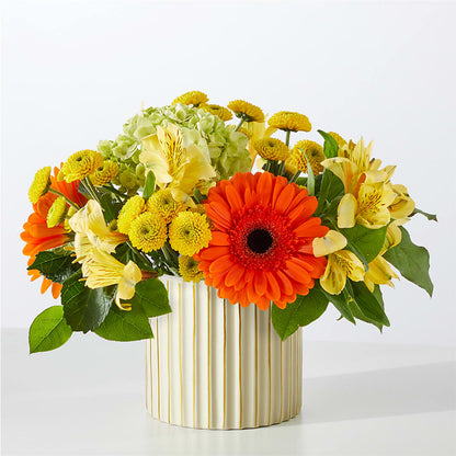 Autumn Sunshine Bouquet with Ivory Vase –  Hummelstown Flowers, Hummelstown PA