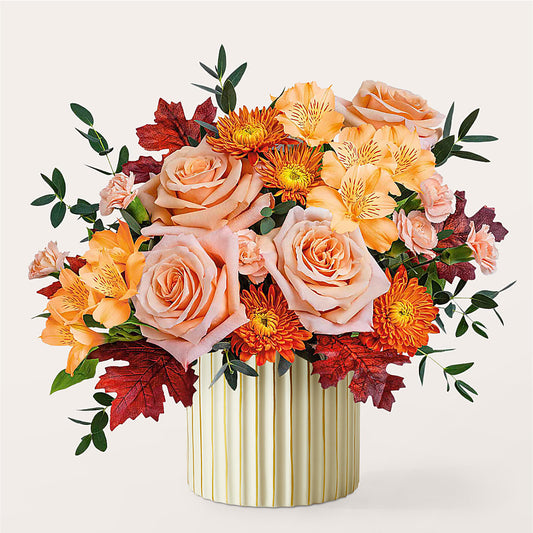 Spiced Latte Bouquet with Ivory Vase –  Hummelstown Flowers, Hummelstown PA