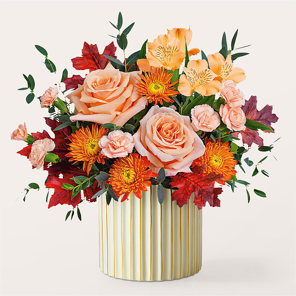 Spiced Latte Bouquet with Ivory Vase –  Hummelstown Flowers, Hummelstown PA