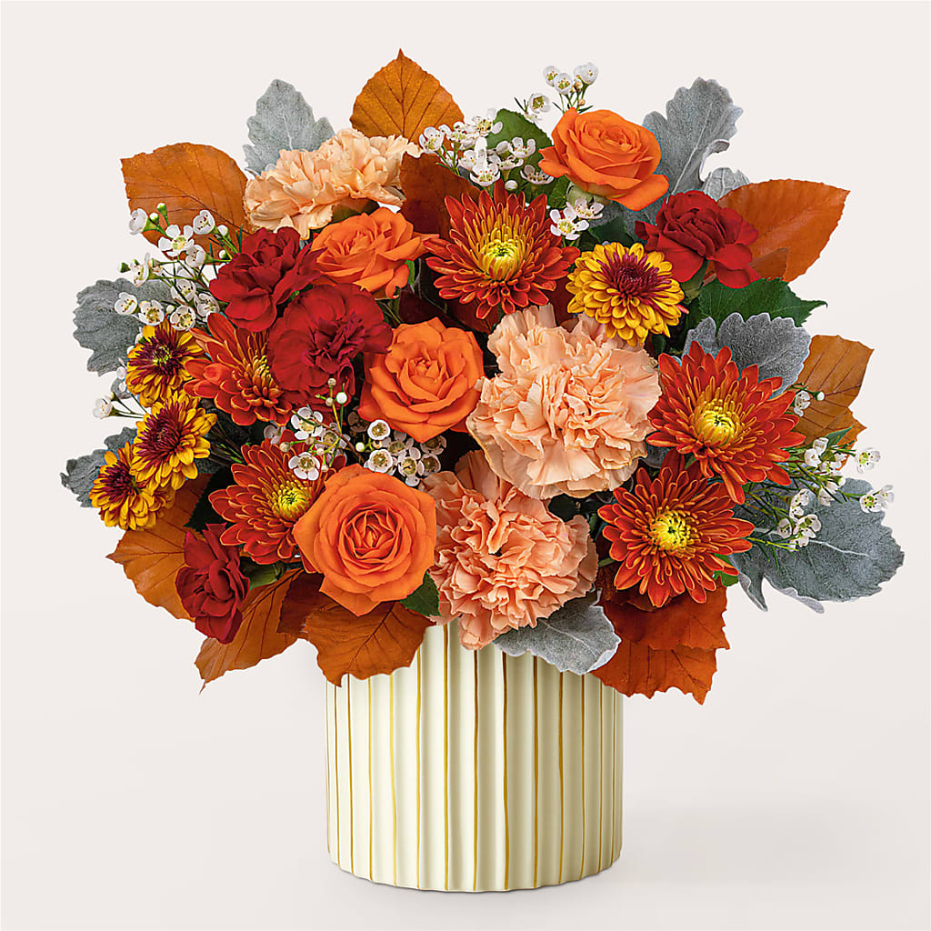 Merlot Bouquet with Ivory Vase –  Hummelstown Flowers, Hummelstown PA